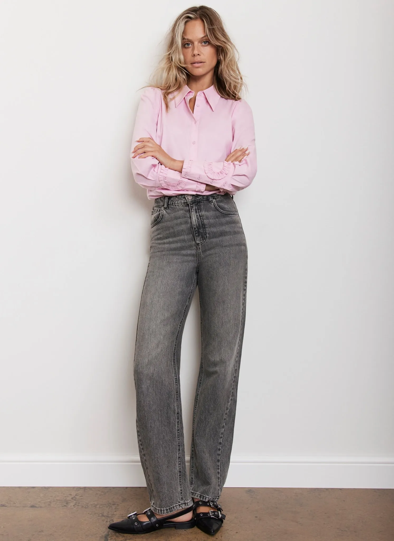 Pink Cotton Cuff Detail Shirt sold by Mint Velvet product image thumbnail 2