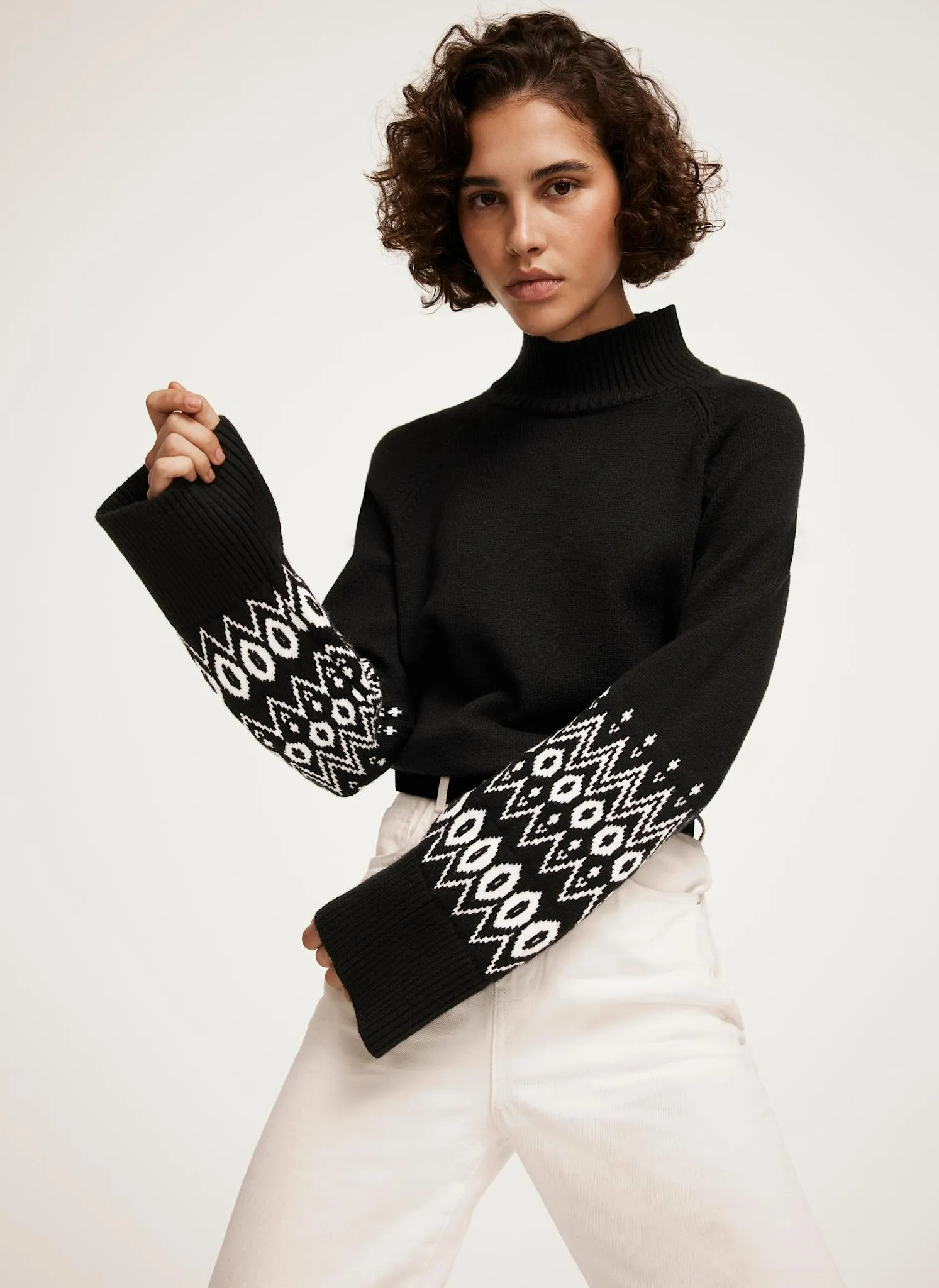 Black Fairisle Cuff Jumper sold by Mint Velvet product image thumbnail 3