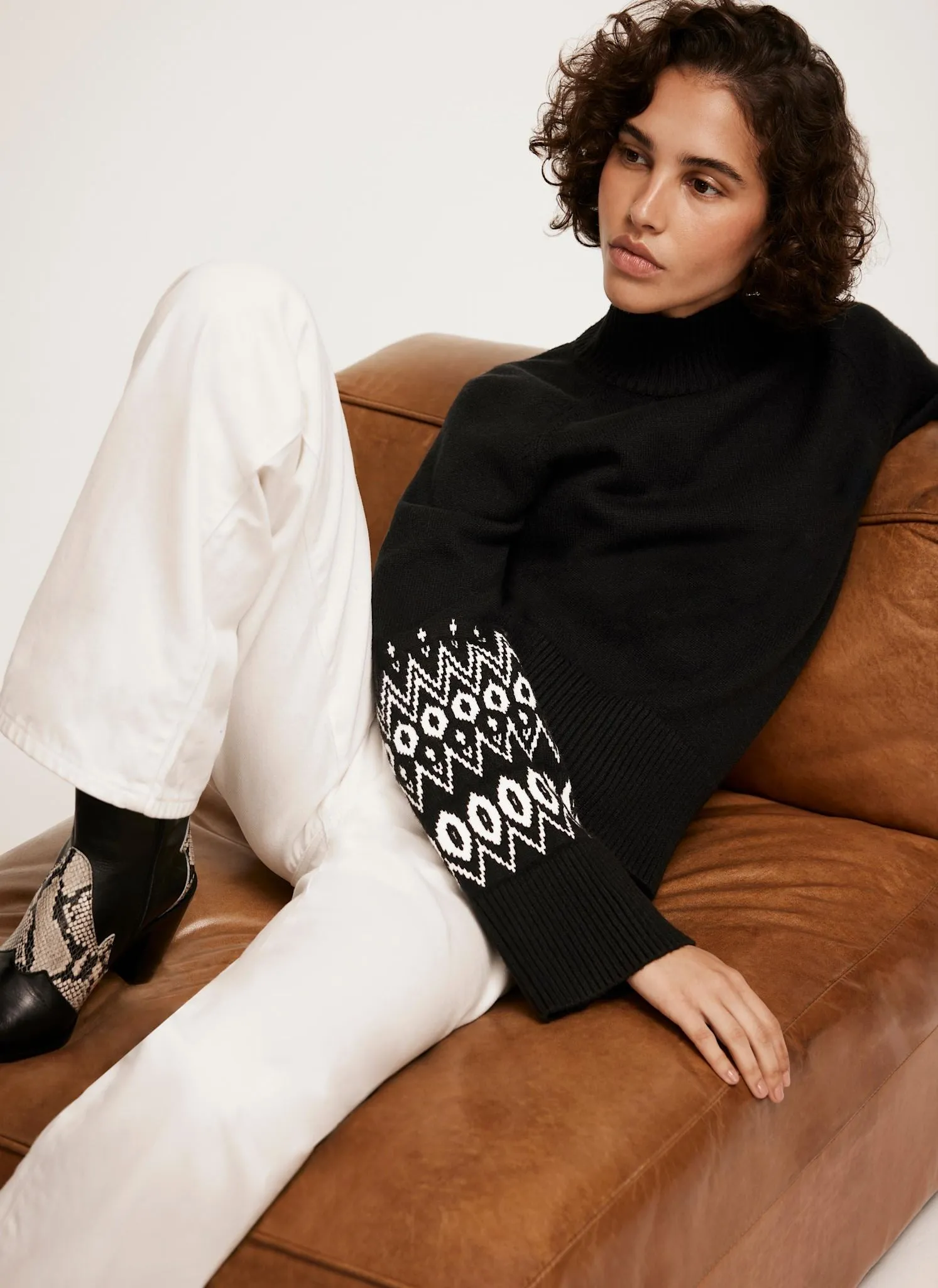 Black Fairisle Cuff Jumper sold by Mint Velvet product image thumbnail 4