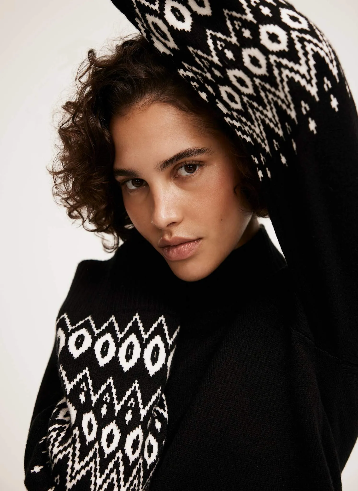 Black Fairisle Cuff Jumper sold by Mint Velvet product image thumbnail 5