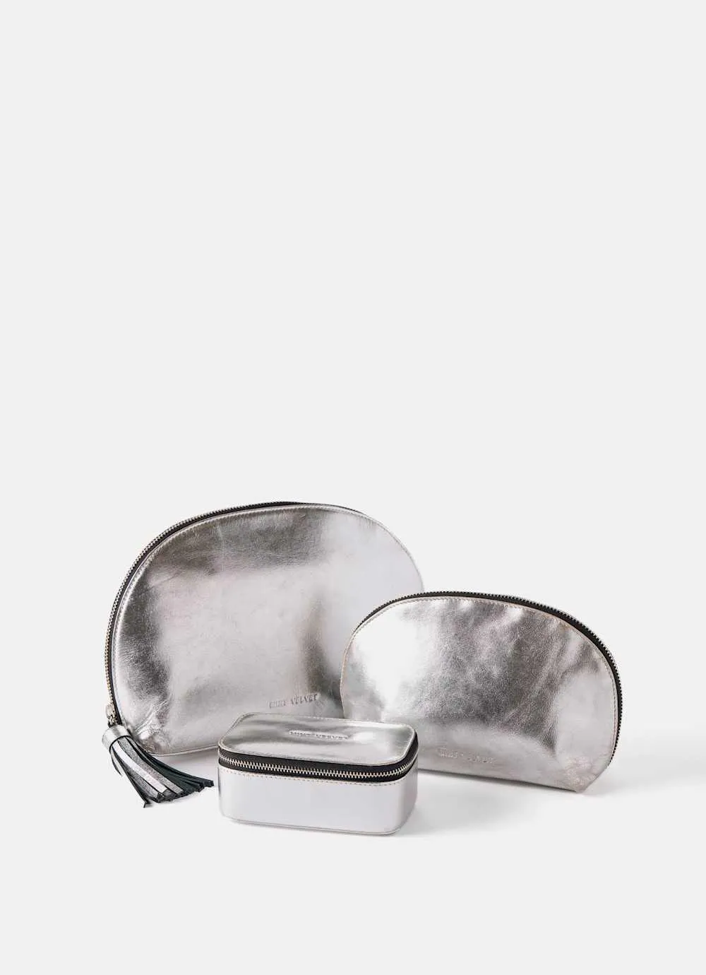 Silver Leather Large Wash Bag sold by Mint Velvet product image thumbnail 3
