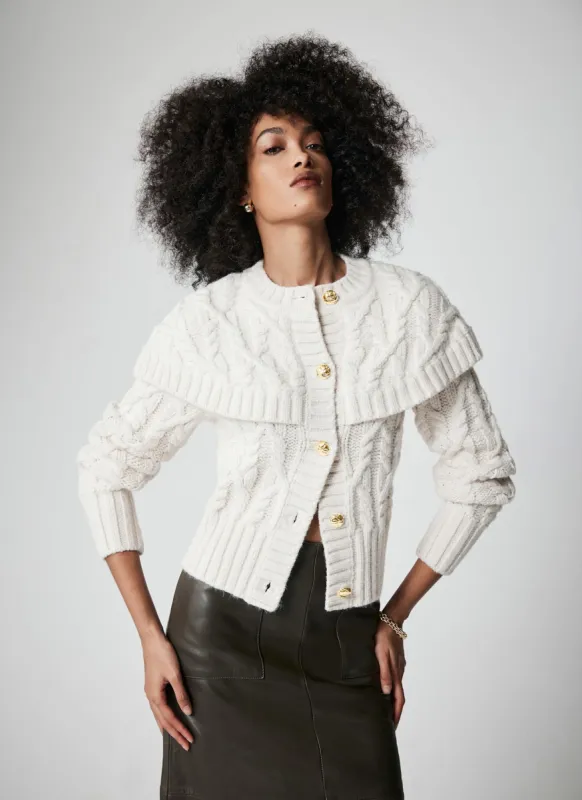 Cream Cable Knit Cape Cardigan sold by Mint Velvet