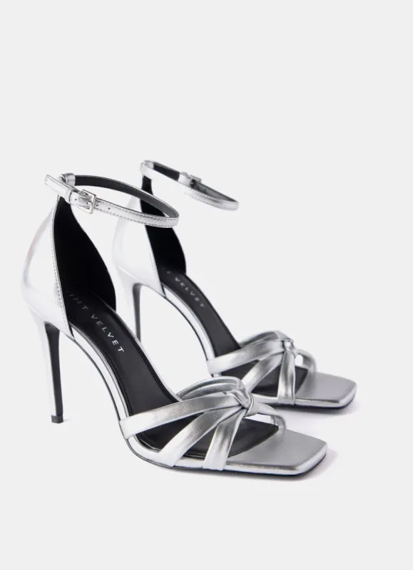 Silver Strappy High Heeled Sandals sold by Mint Velvet