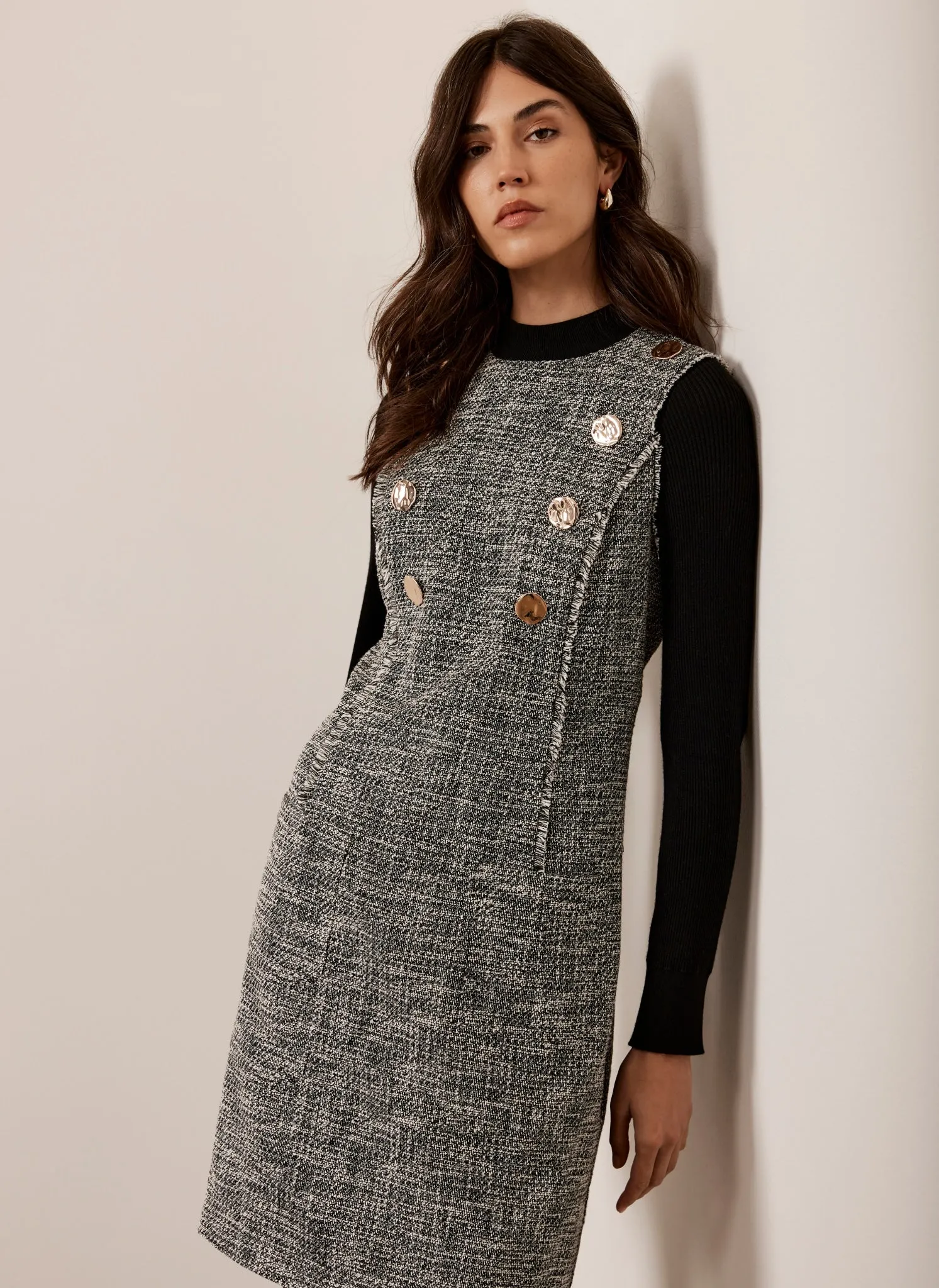 Black Boucle Knit Mini Dress sold by Mint Velvet product image thumbnail 2