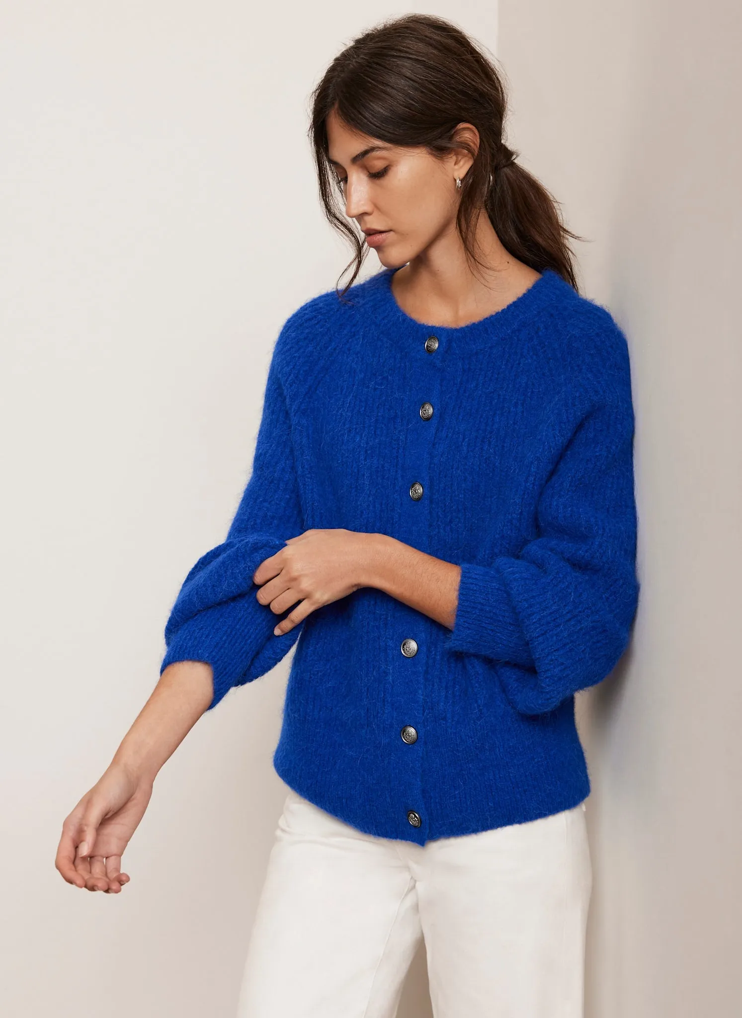 Blue Wool Blend Cardigan sold by Mint Velvet product image thumbnail 2