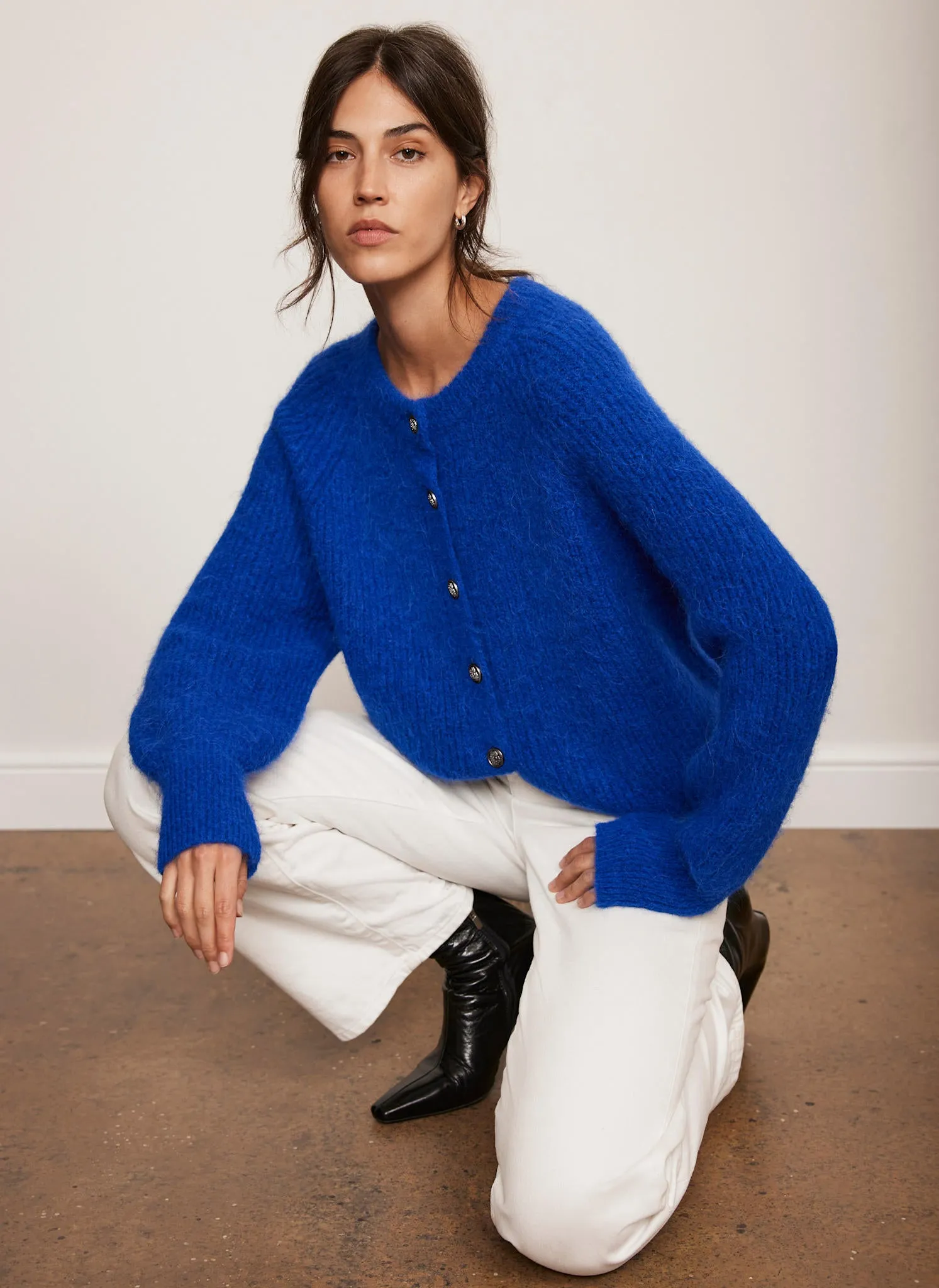 Blue Wool Blend Cardigan sold by Mint Velvet