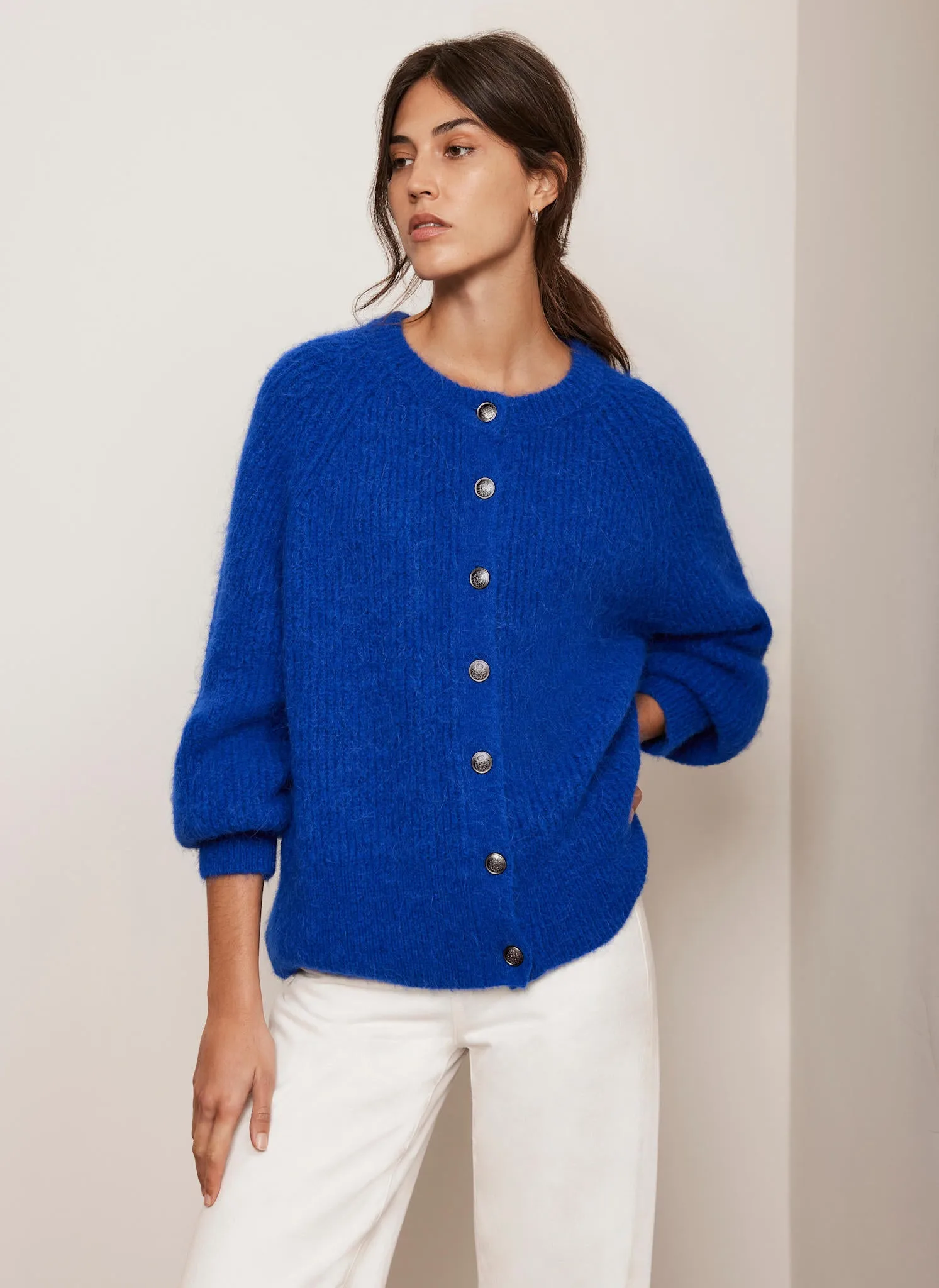 Blue Wool Blend Cardigan sold by Mint Velvet product image thumbnail 3