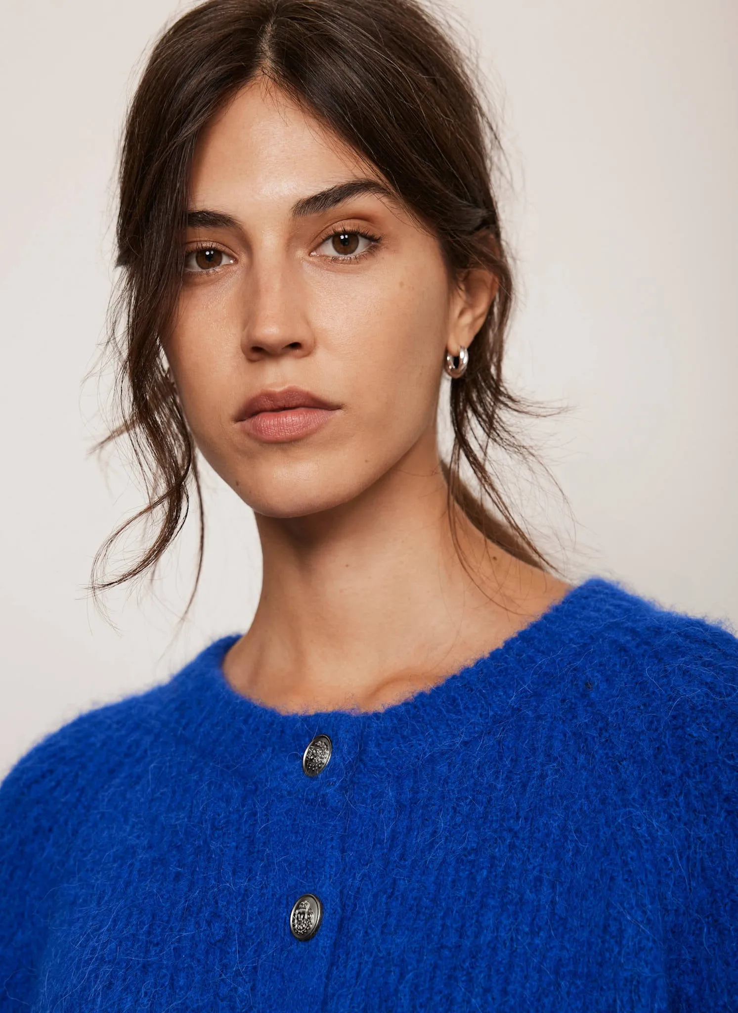 Blue Wool Blend Cardigan sold by Mint Velvet product image thumbnail 4