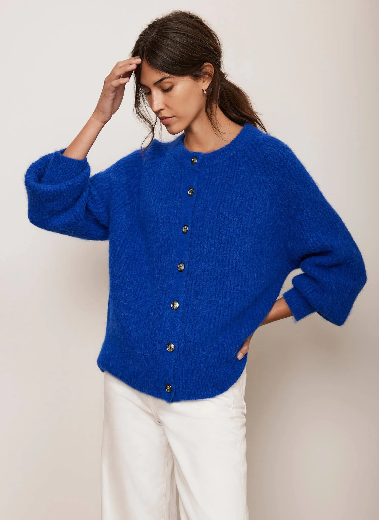 Blue Wool Blend Cardigan sold by Mint Velvet product image thumbnail 5