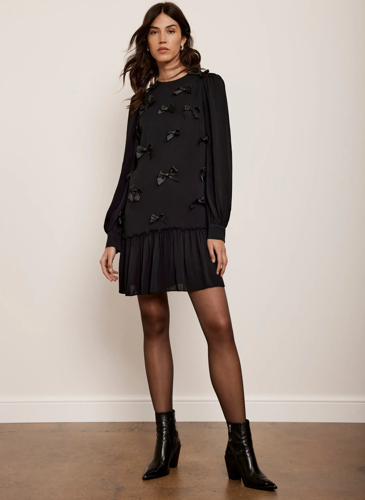 Black Bow Mini Dress sold by Mint Velvet product image thumbnail 2