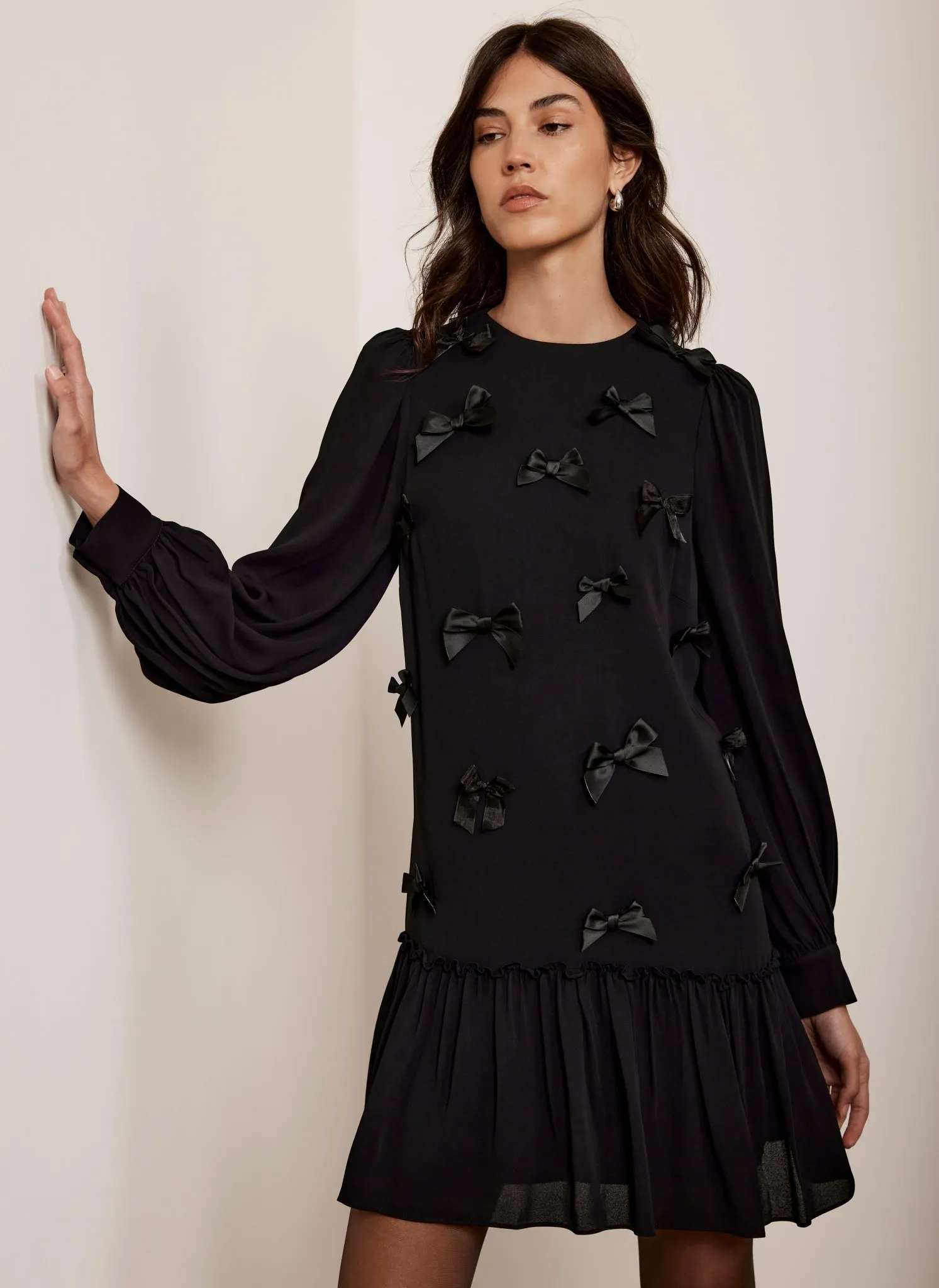 Black Bow Mini Dress sold by Mint Velvet product image thumbnail 5