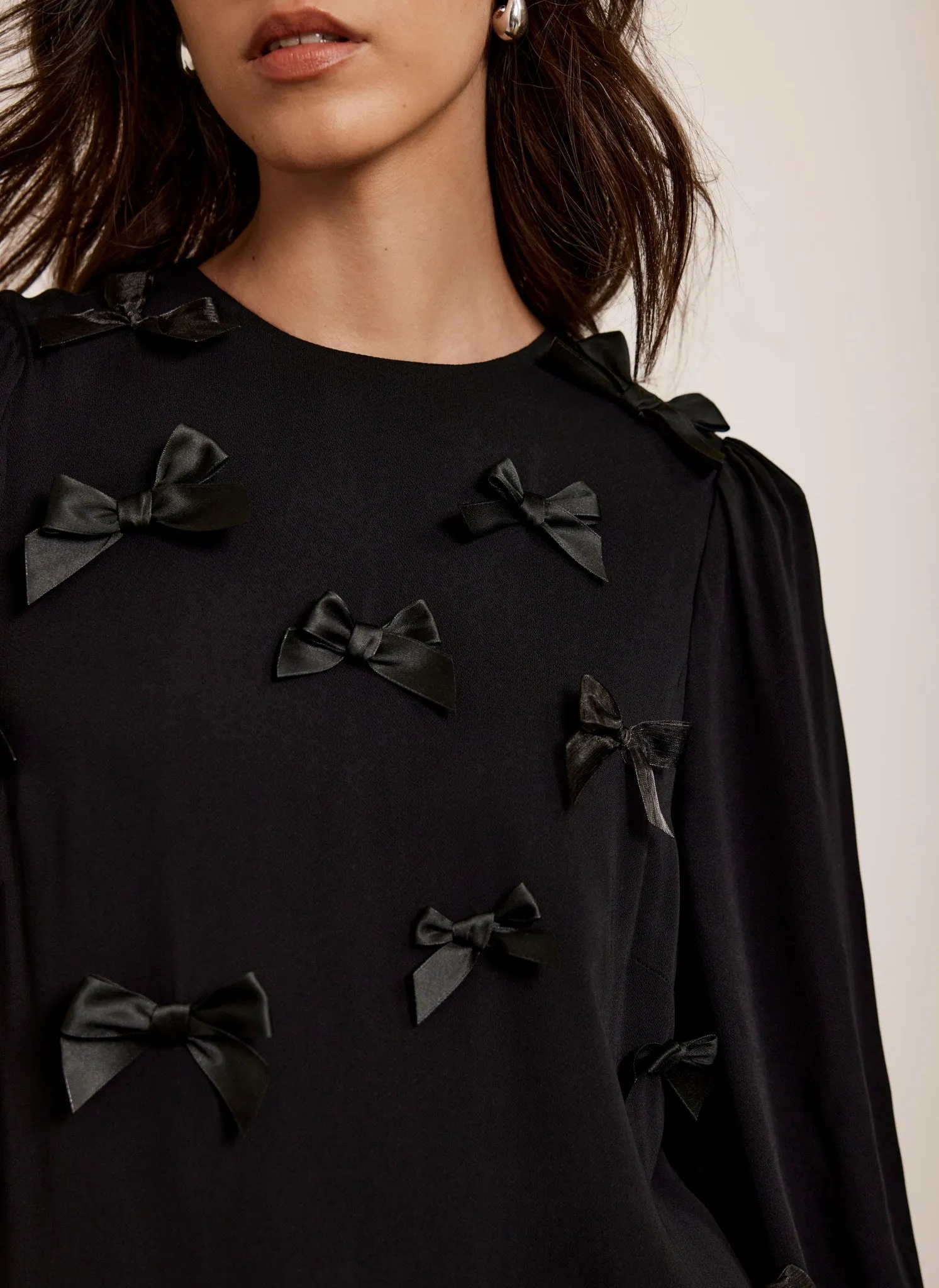 Black Bow Mini Dress sold by Mint Velvet product image thumbnail 3