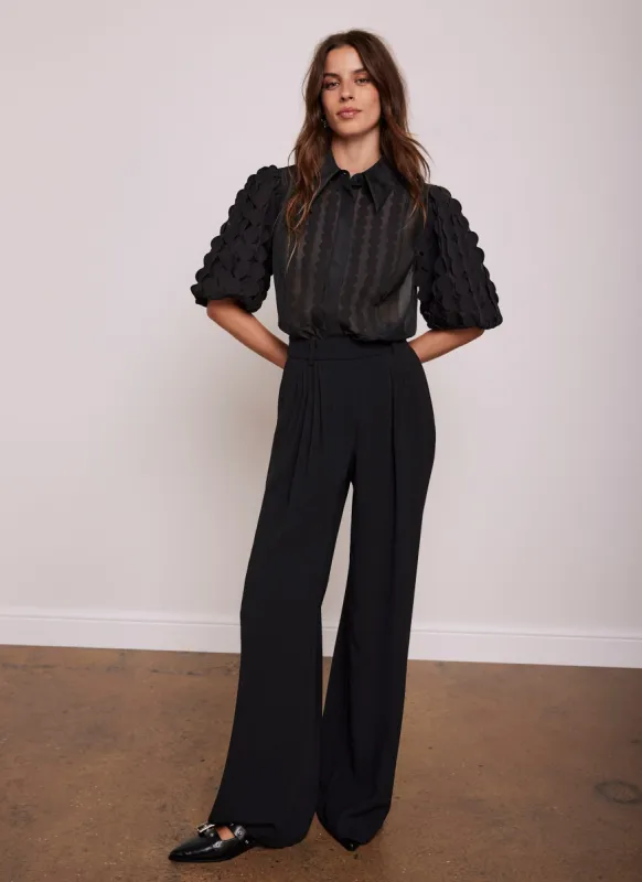Black Pleated Wide Leg Trousers sold by Mint Velvet