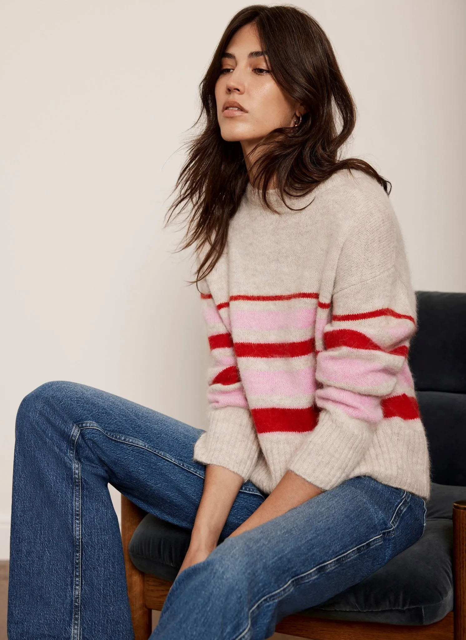 Neutral Contrast Striped Jumper sold by Mint Velvet product image thumbnail 2