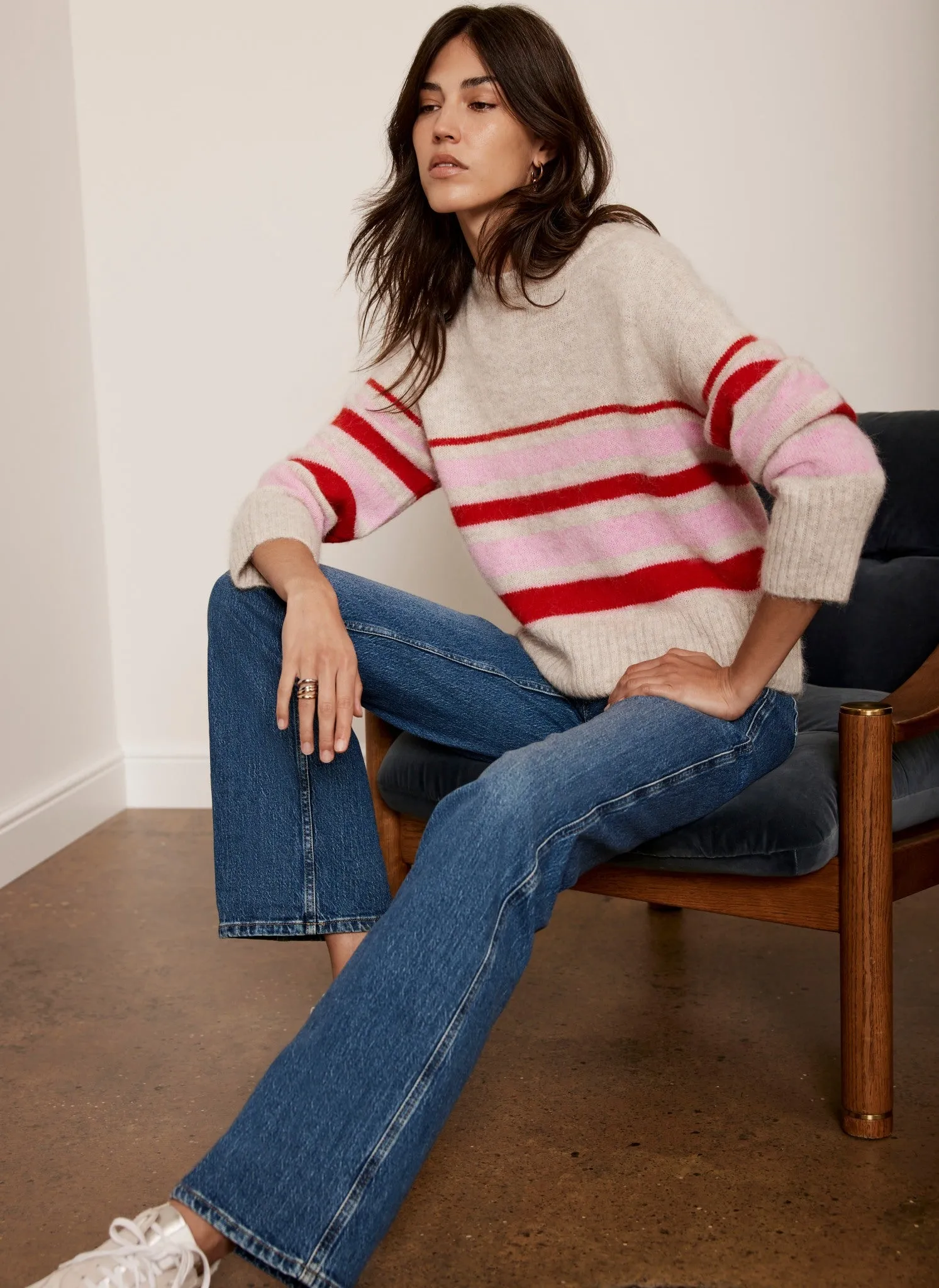 Neutral Contrast Striped Jumper sold by Mint Velvet product image thumbnail 4