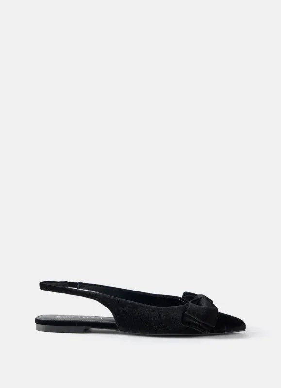 Black Velvet Sling Back Flat Shoes sold by Mint Velvet