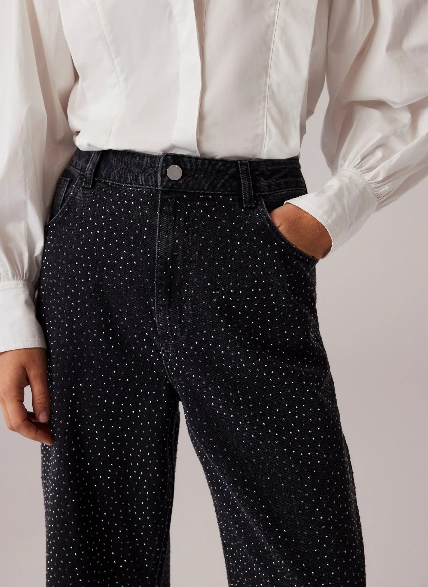 Washed Black Diamante Wide Jeans sold by Mint Velvet product image thumbnail 3