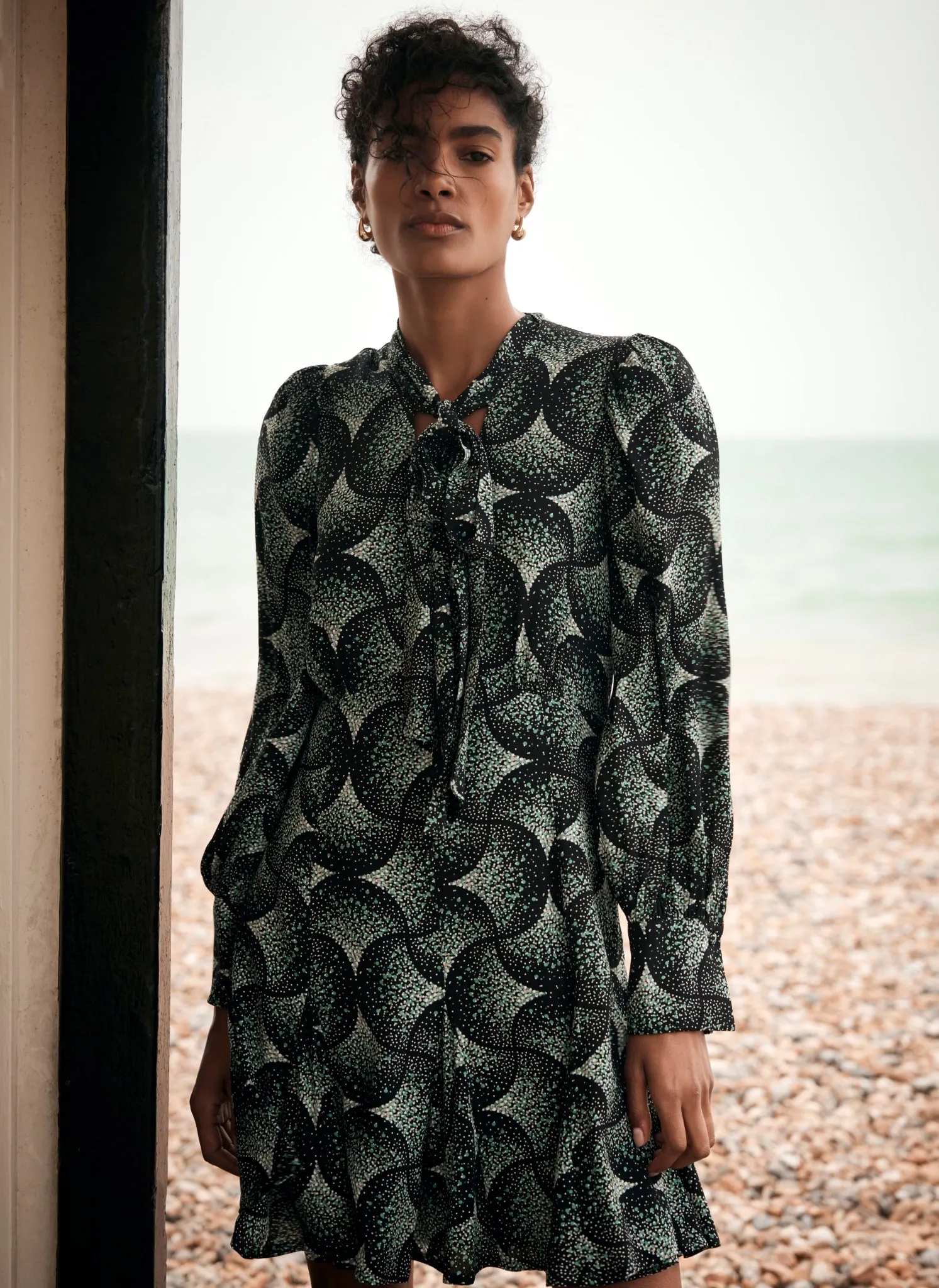 Green Geometric Print Mini Dress sold by Mint Velvet product image thumbnail 2