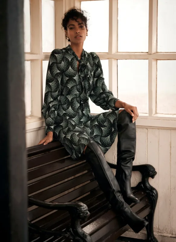 Green Geometric Print Mini Dress sold by Mint Velvet