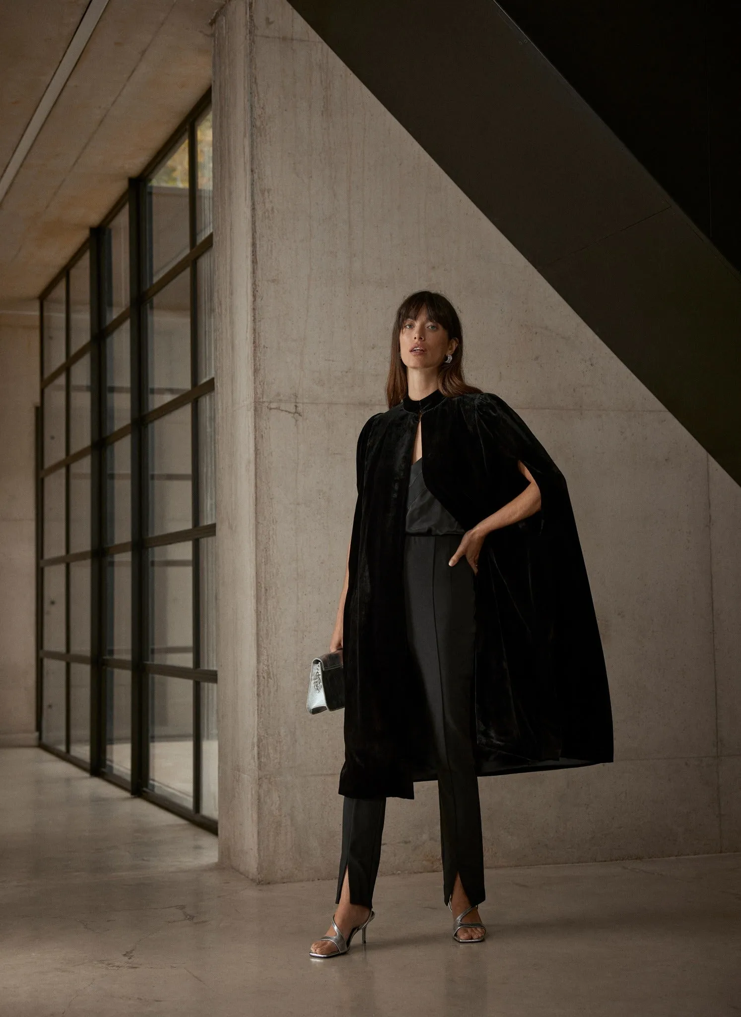 Black Velvet Longline Cape sold by Mint Velvet product image thumbnail 5