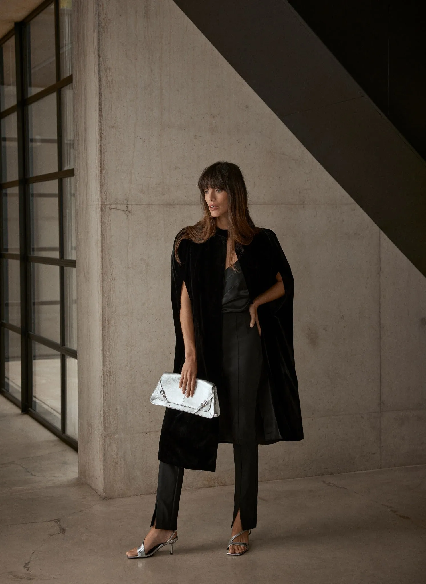 Black Velvet Longline Cape sold by Mint Velvet product image thumbnail 2