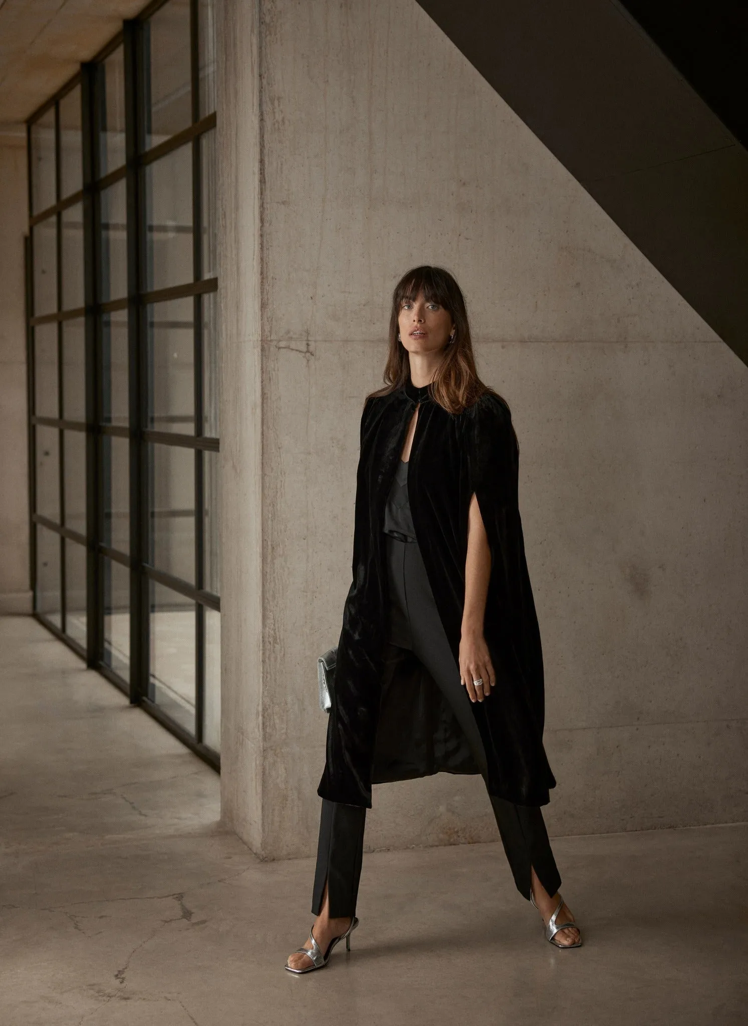 Black Velvet Longline Cape sold by Mint Velvet product image thumbnail 4