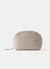 Cream Woven Leather Wash Bag sold by Mint Velvet