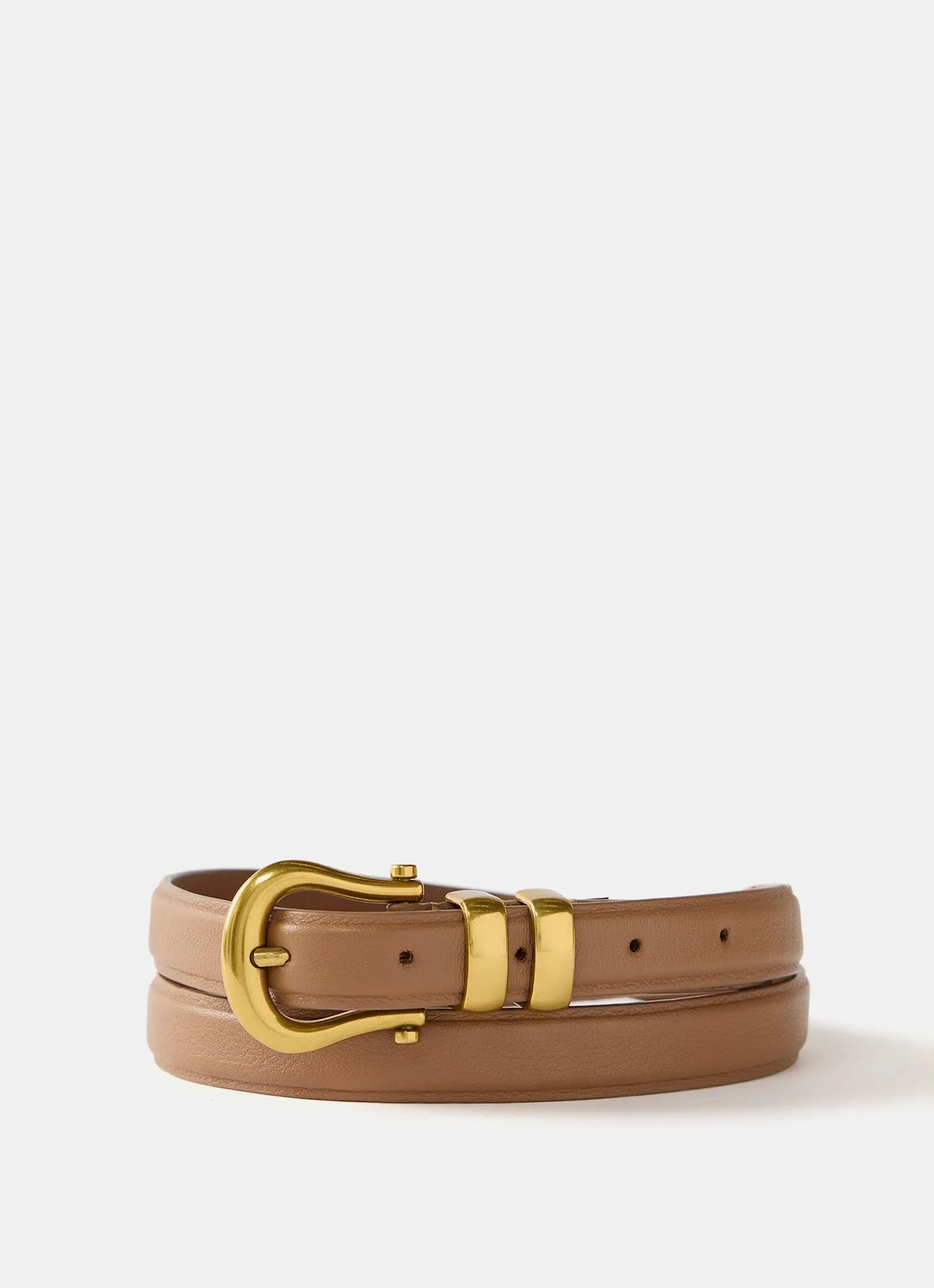 Tan Leather Skinny Belt sold by Mint Velvet
