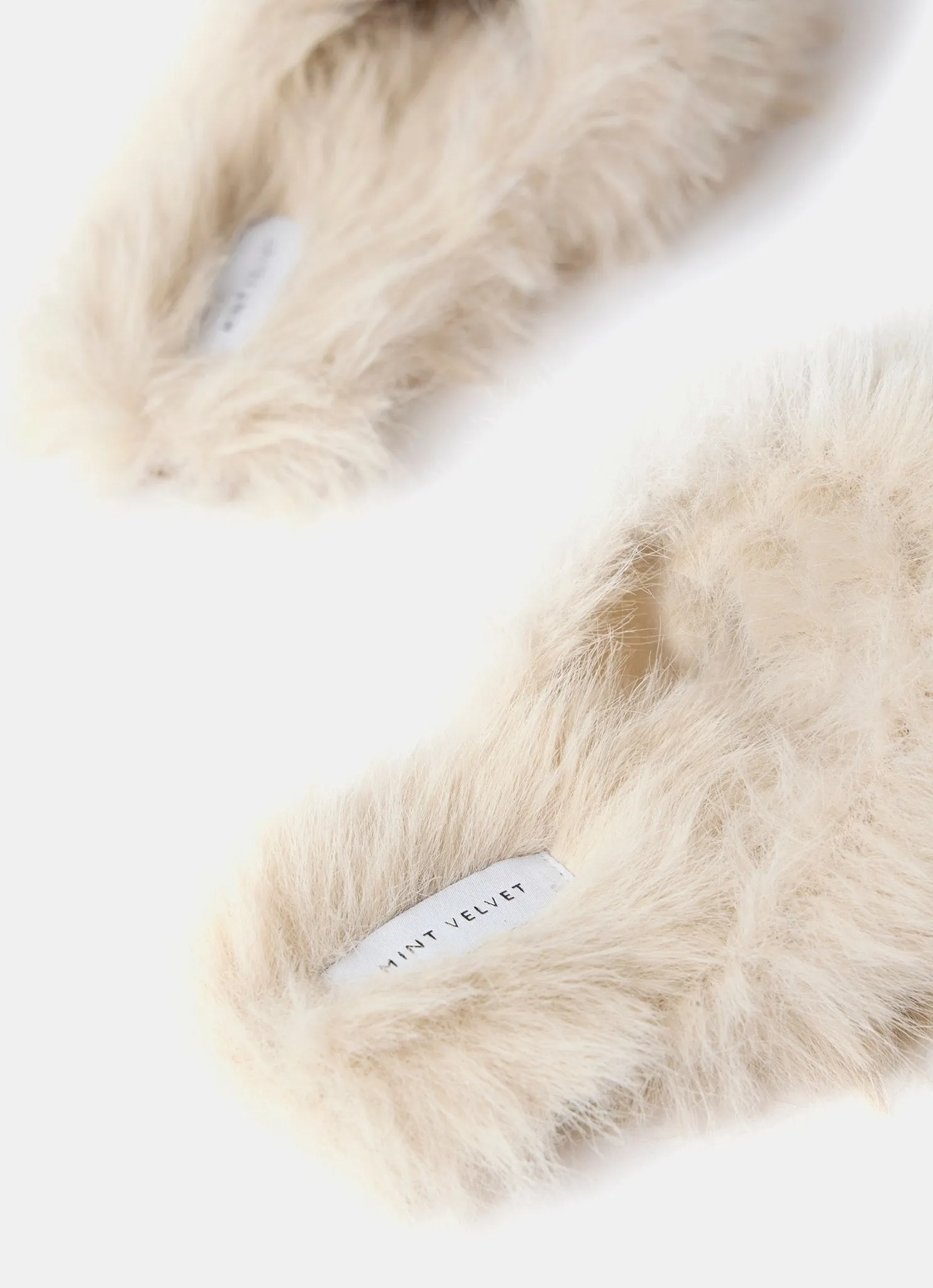 Neutral Faux Fur Mule Slippers sold by Mint Velvet product image thumbnail 5