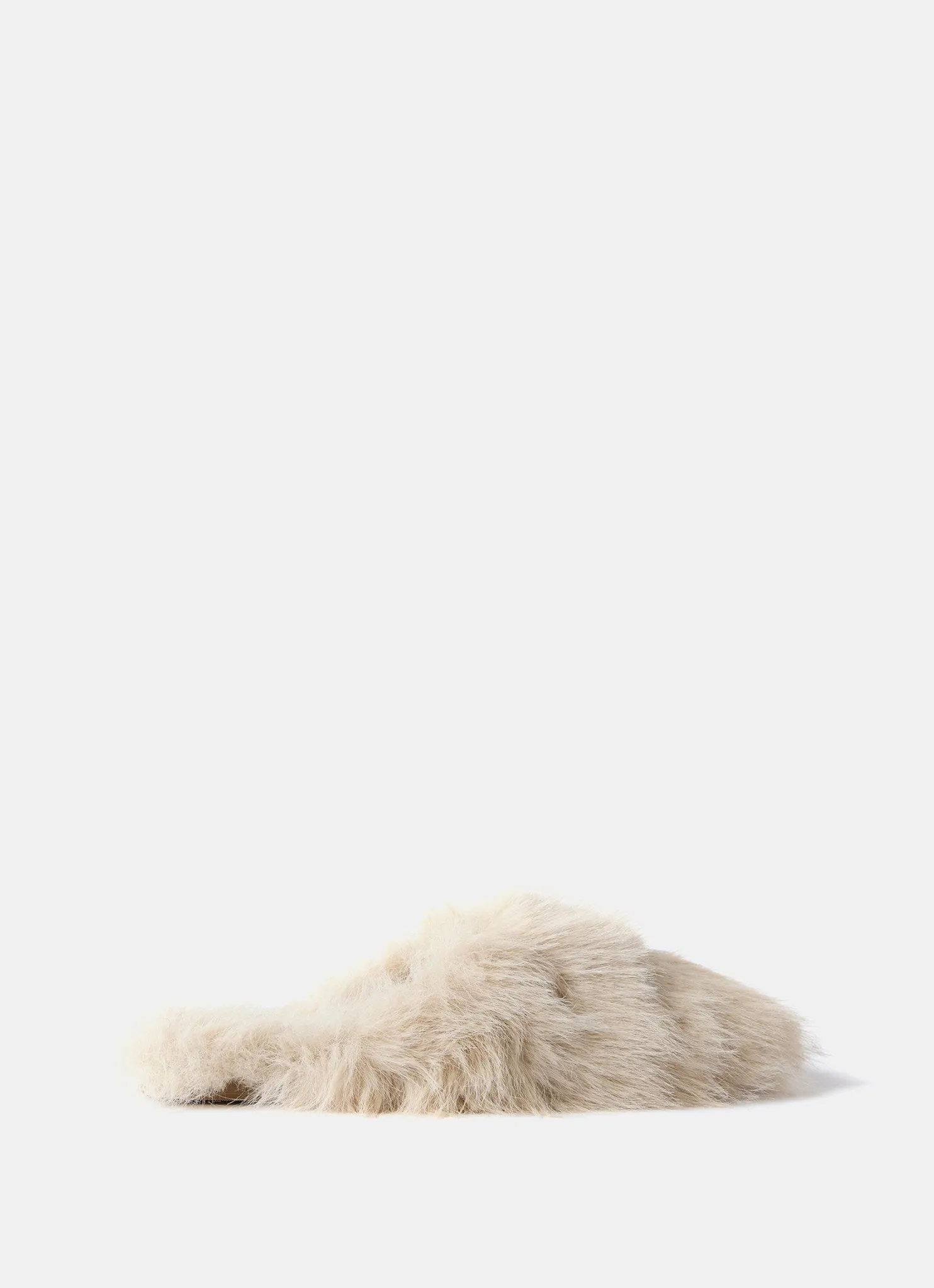 Neutral Faux Fur Mule Slippers sold by Mint Velvet product image thumbnail 2