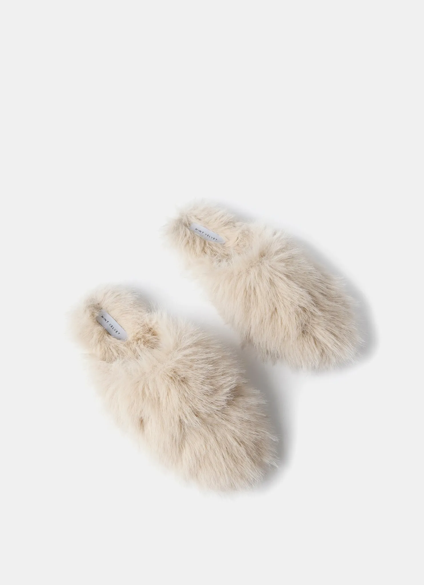 Neutral Faux Fur Mule Slippers sold by Mint Velvet product image thumbnail 4