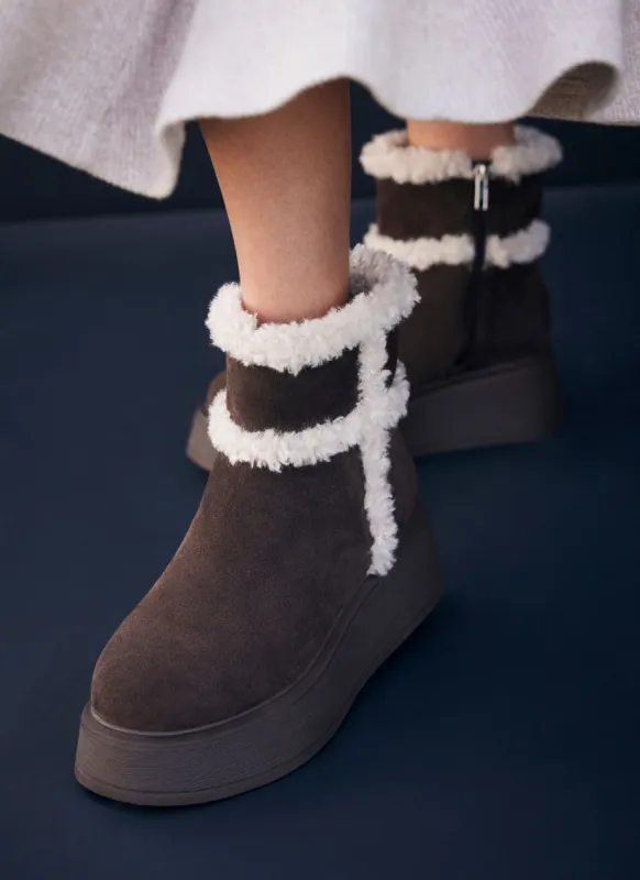 Brown Suede Chunky Boots sold by Mint Velvet