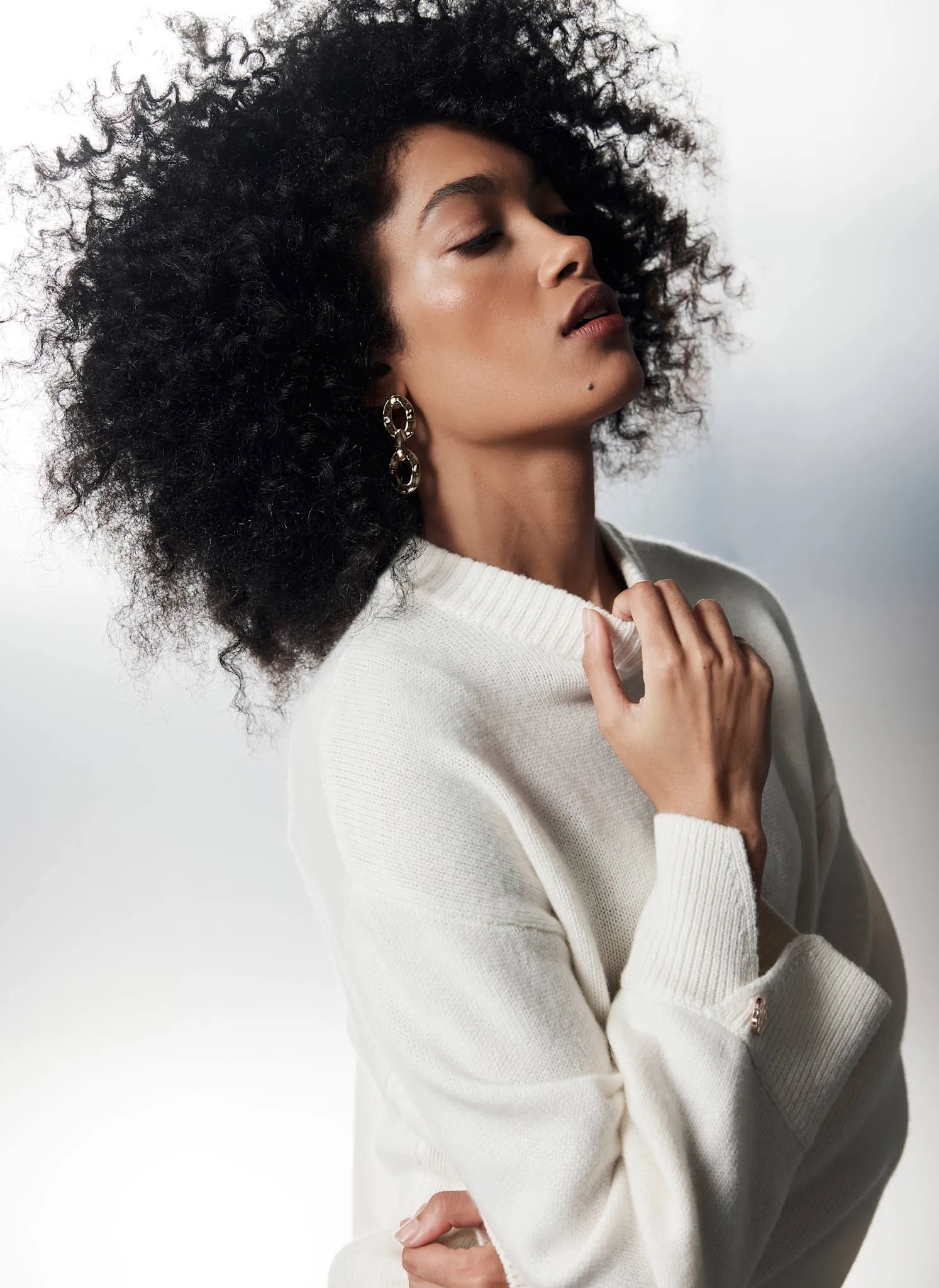 Cream Wool Blend Button Jumper sold by Mint Velvet product image thumbnail 3