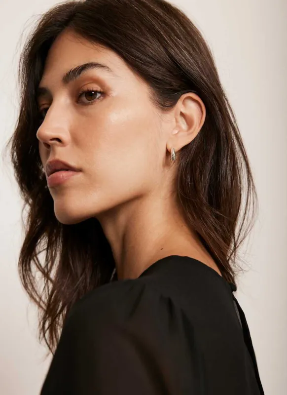 Silver Plated Twist Hoop Earrings sold by Mint Velvet