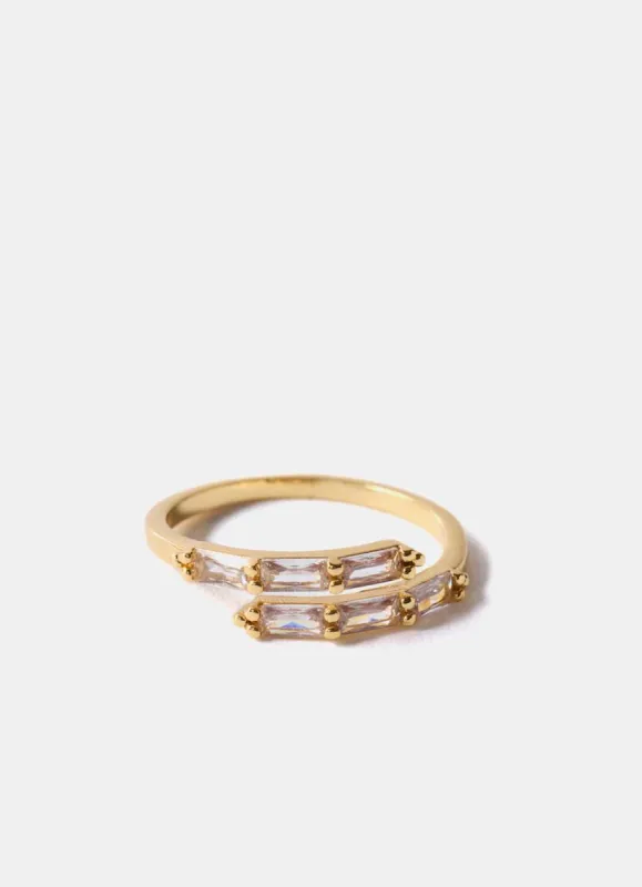 Gold Plated Crystal Wrap Ring sold by Mint Velvet
