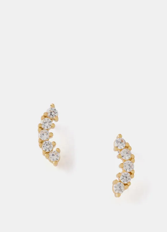 Gold Plated Climber Earrings sold by Mint Velvet