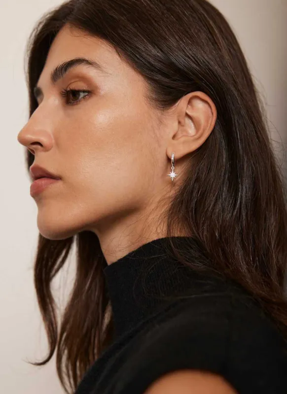 Silver Plated Star Hoop Earrings sold by Mint Velvet