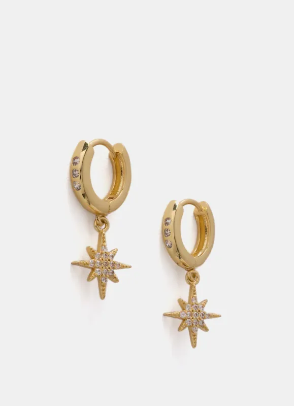 Gold Plated Star Hoop Earrings sold by Mint Velvet