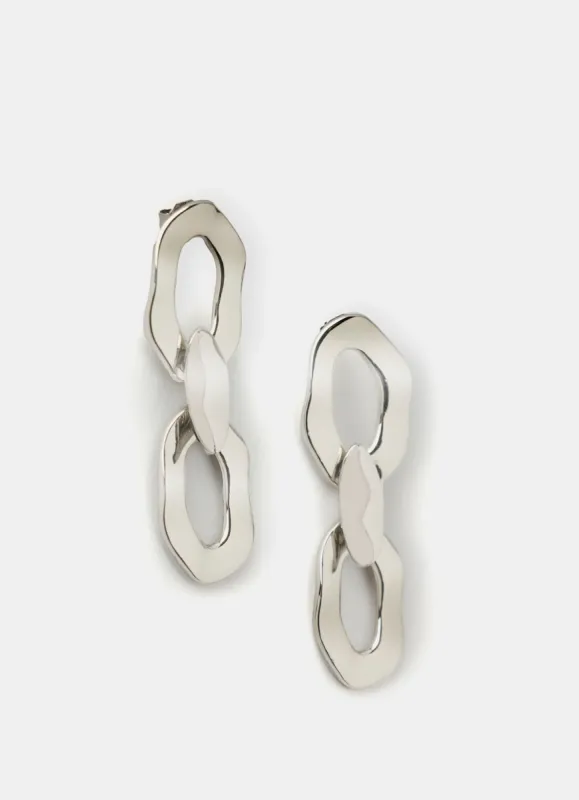 Silver Tone Hammered Chain Earrings sold by Mint Velvet