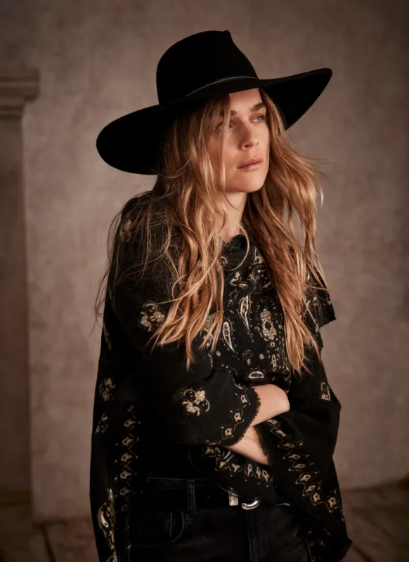 Black Cowboy Fedora Hat sold by Mint Velvet