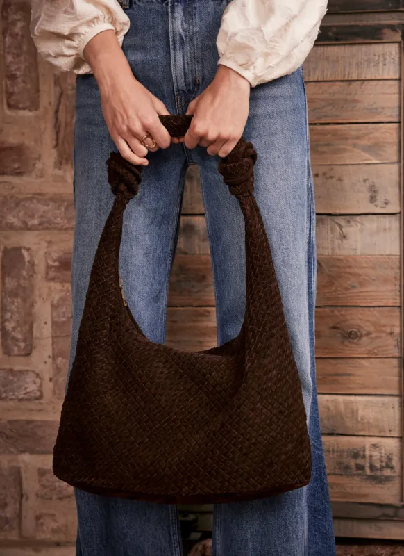 Brown Suede Woven Knot Detail Bag sold by Mint Velvet