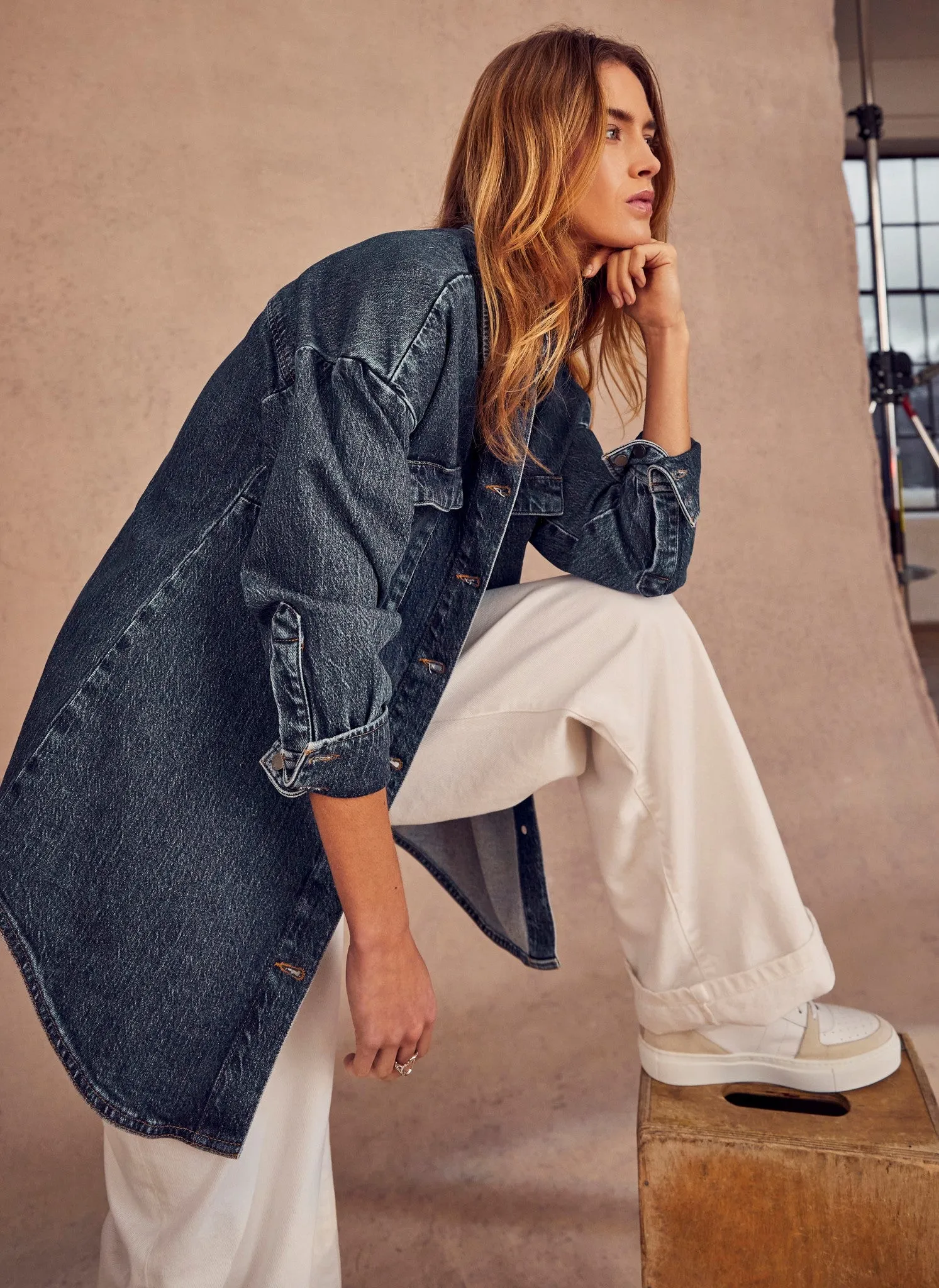Indigo Oversized Denim Shirt sold by Mint Velvet product image thumbnail 2