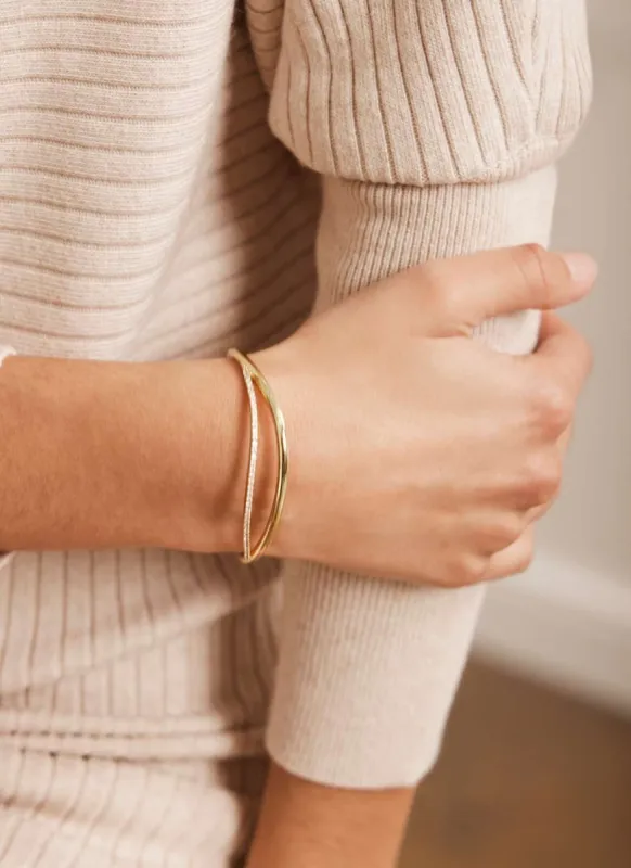 Gold Plated Crystal Cuff  Bracelet sold by Mint Velvet