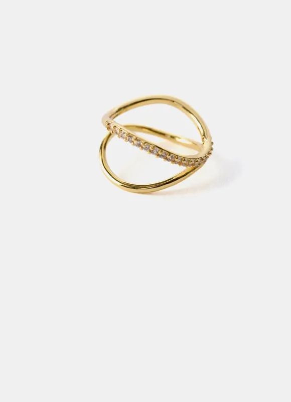 Gold Plated Crystal Ring sold by Mint Velvet