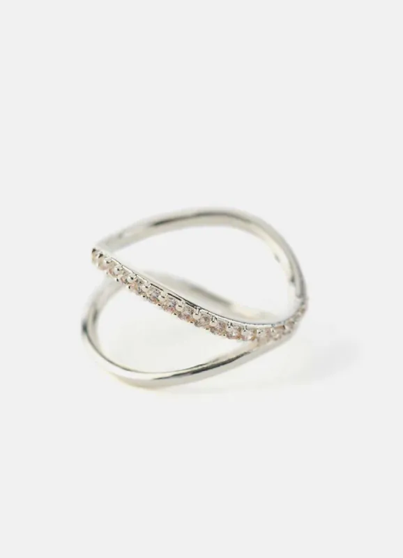 Silver Plated Crystal Ring sold by Mint Velvet