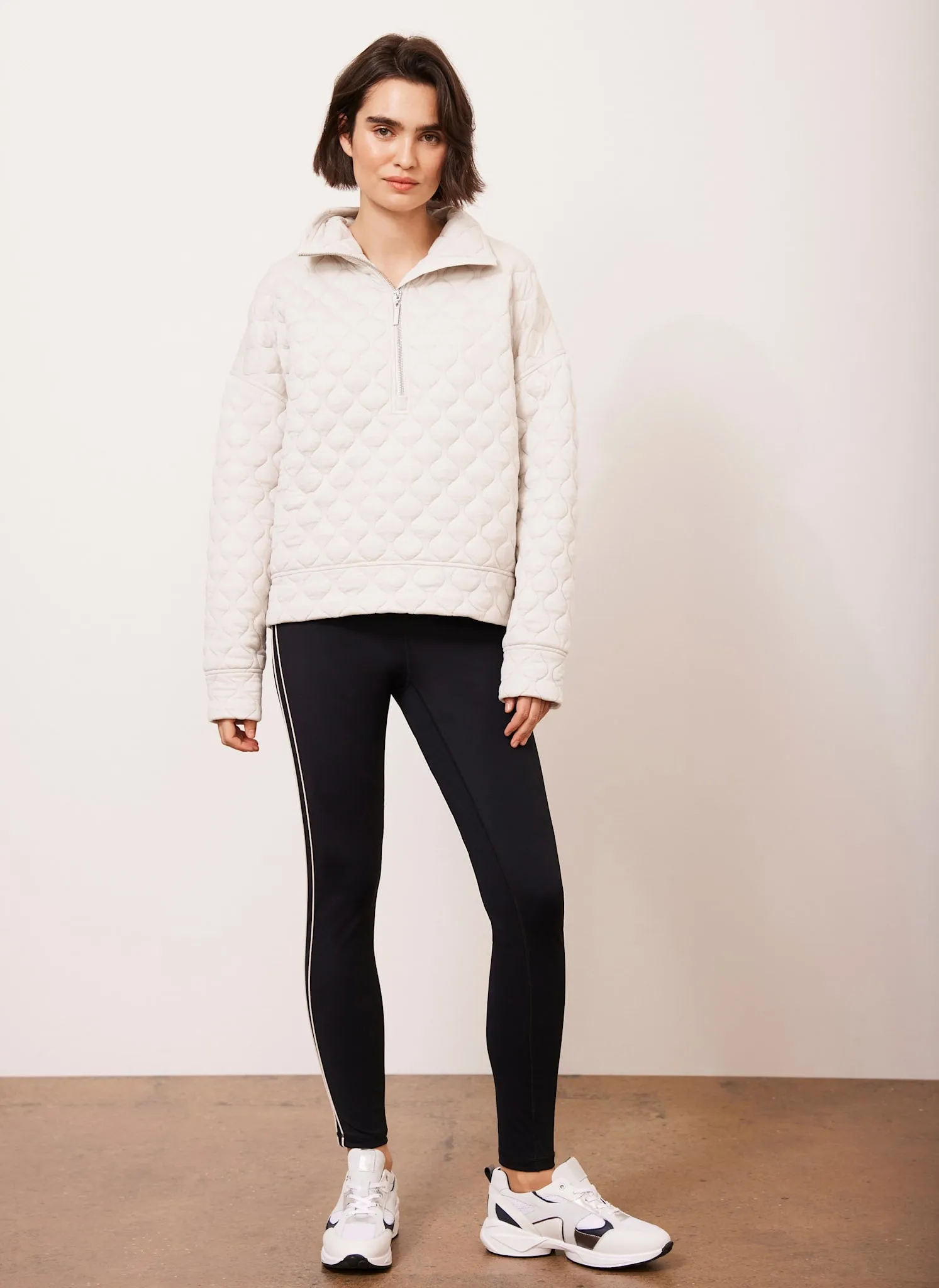 Cream Quilted Zip Sweatshirt sold by Mint Velvet product image thumbnail 4