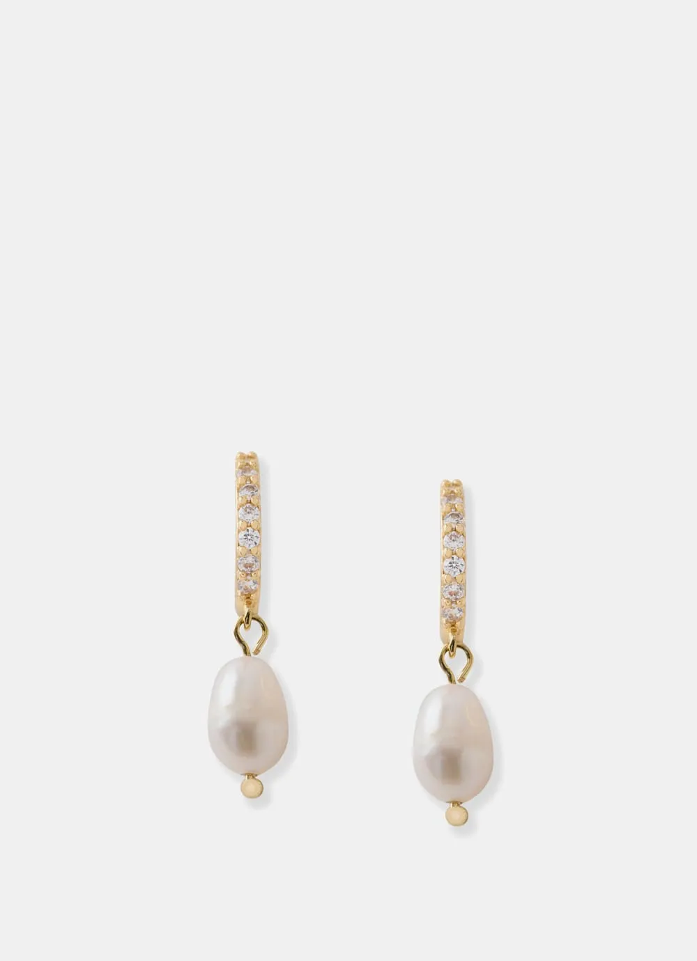 Gold Plated Pearl Hoop Earrings sold by Mint Velvet product image thumbnail 2