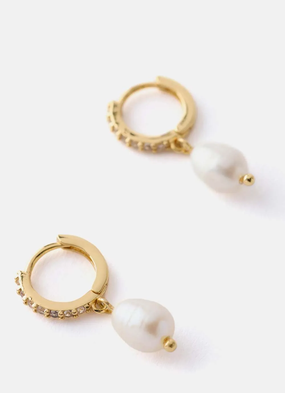 Gold Plated Pearl Hoop Earrings sold by Mint Velvet product image thumbnail 3