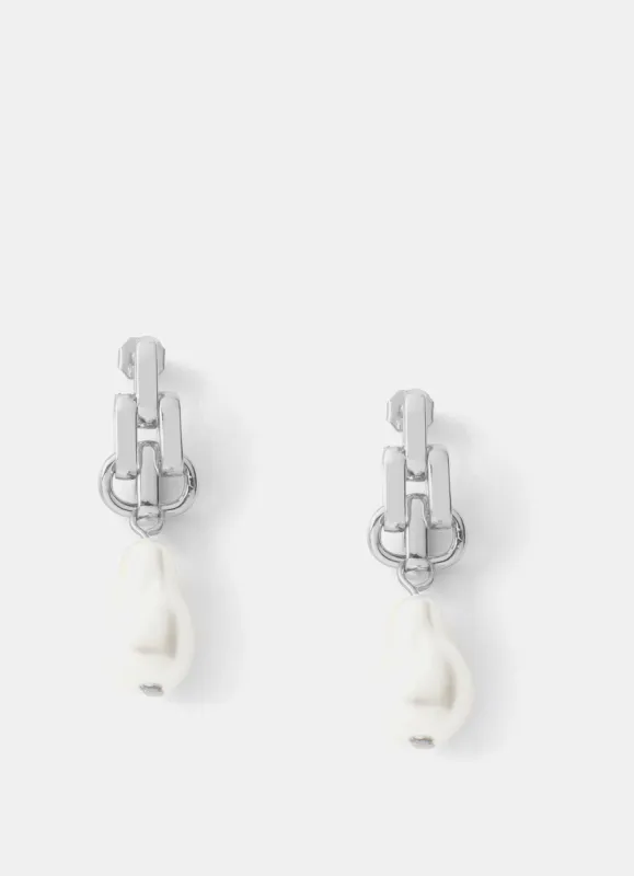 Silver Tone Pearl Drop Earrings sold by Mint Velvet