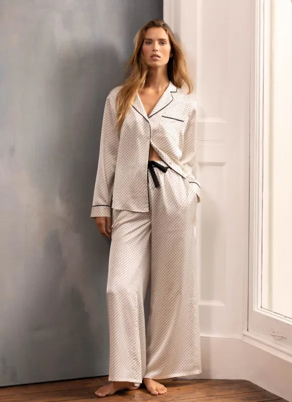 Neutral Piped Pyjama Set sold by Mint Velvet